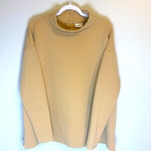 Beige Wonderly Ribbed Long Sleeve Top w/ button details on the back Size XL